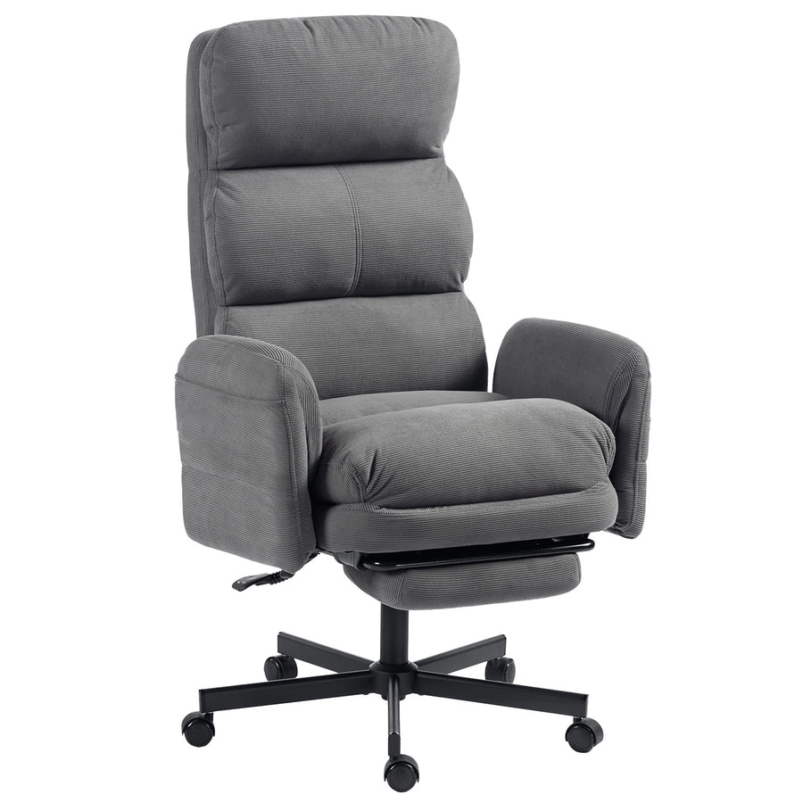 Fauteuil velours côtelé Cocoon Lombra gris – sur fond blanc