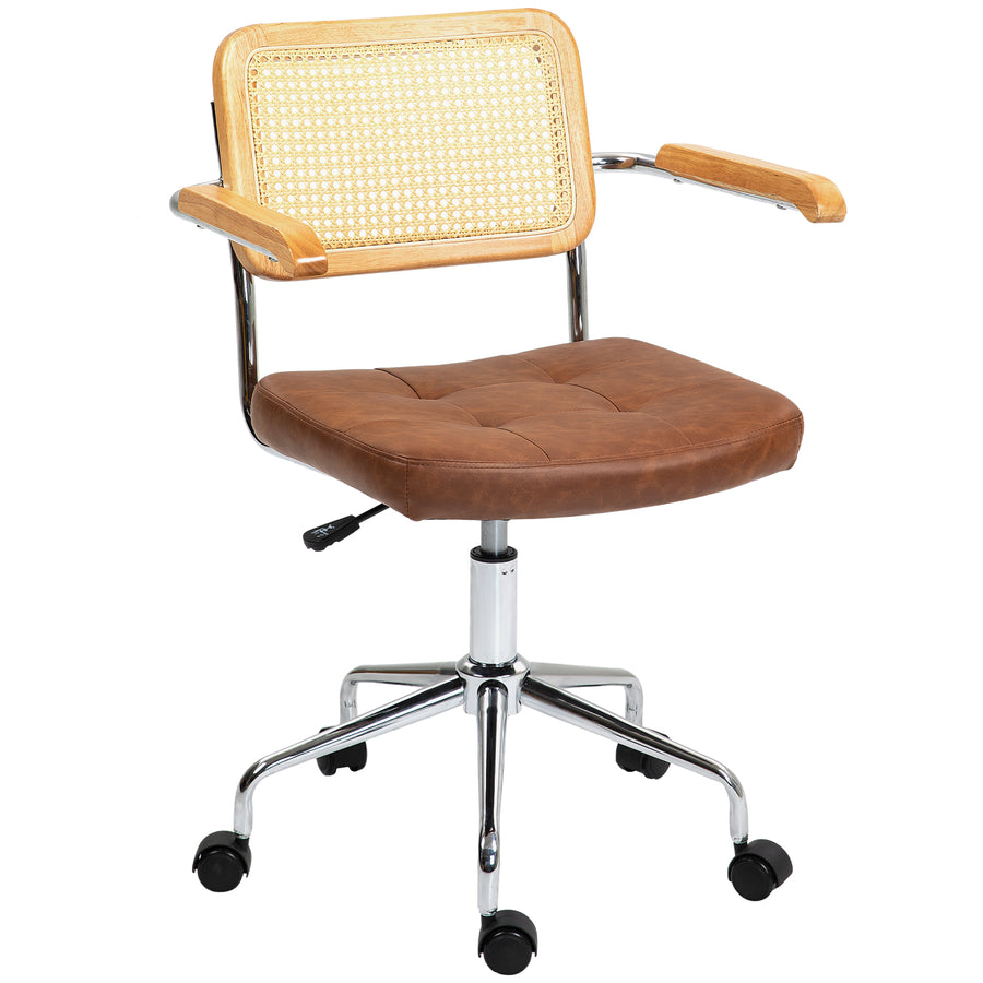 Chaise cannage Riviera Lombra marron / bois – sur fond blanc