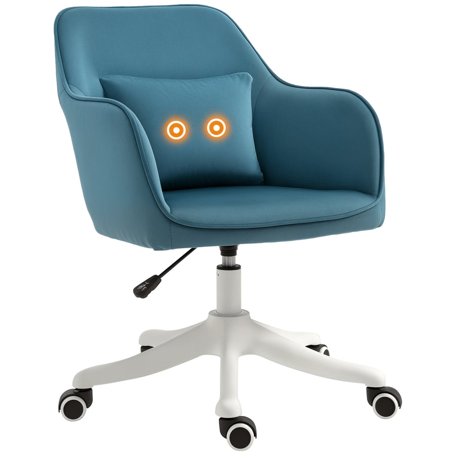 Chaise velours massante Mood Lombra bleu – sur fond blanc