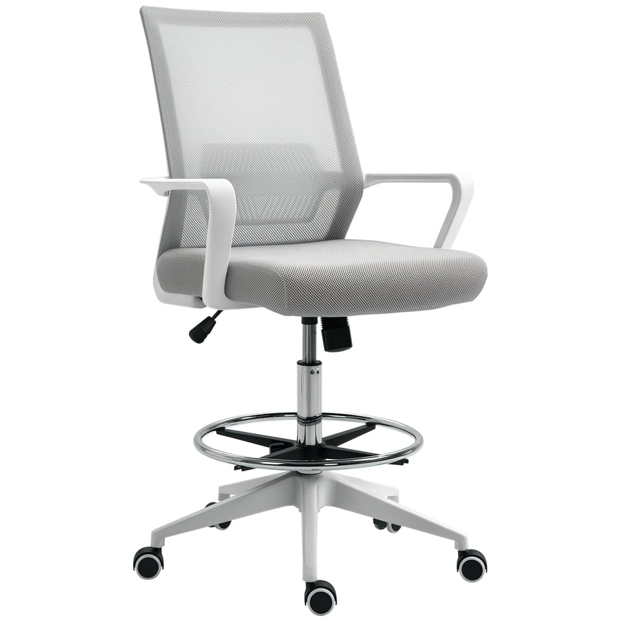 Chaise haute Studio Lombra gris et blanc – sur fond blanc