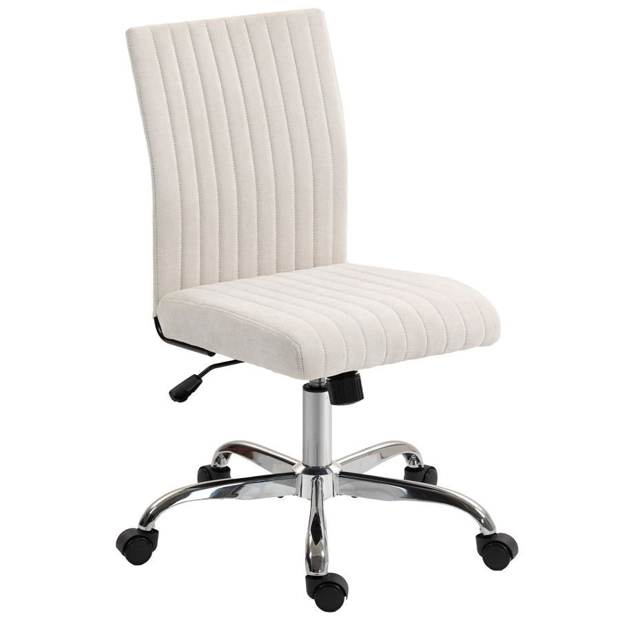 Chaise sans accoudoirs Linea Lombra crème – sur fond blanc