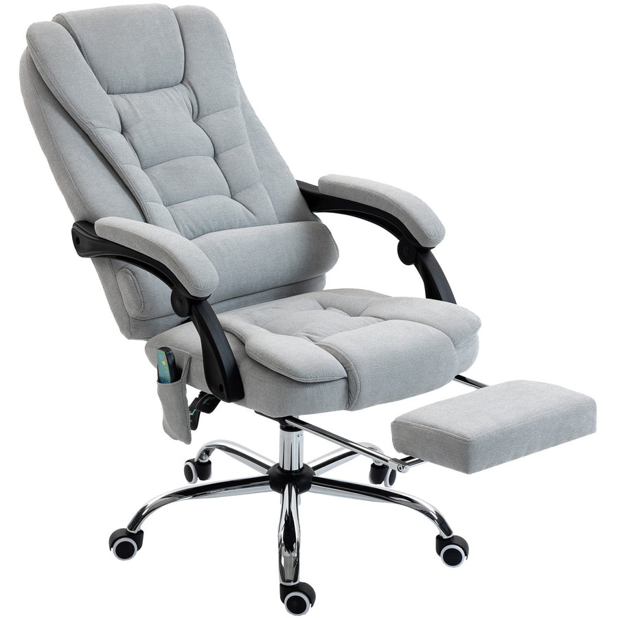 Fauteuil massant chauffant Lin Lombra gris clair – sur fond blanc