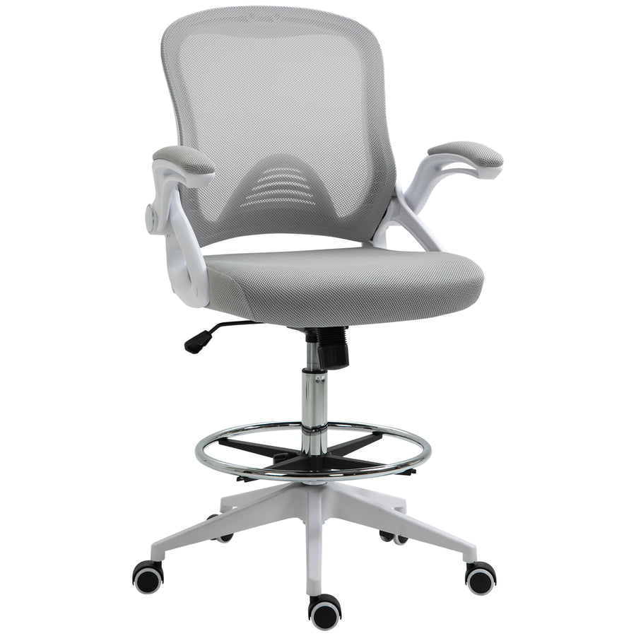 Chaise haute Dessin Lombra gris et blanc – sur fond blanc
